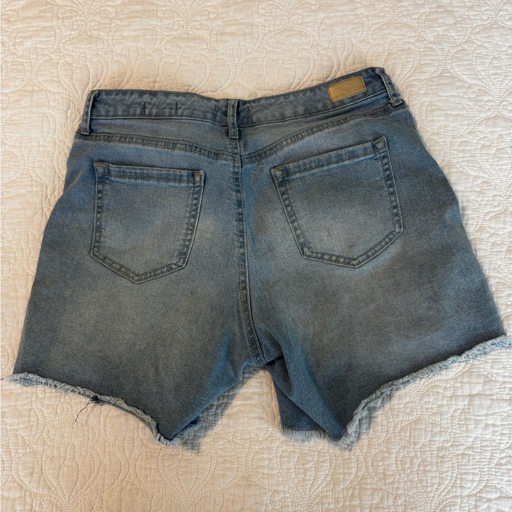 sofia by sofia vergara Light Blue Button-Fly Distressed Denim Shorts - Picture 3 of 3